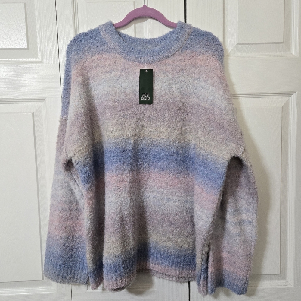 Multicolor Pastel Ombre Sweater, Size XL, Wild Fable, New With Tags